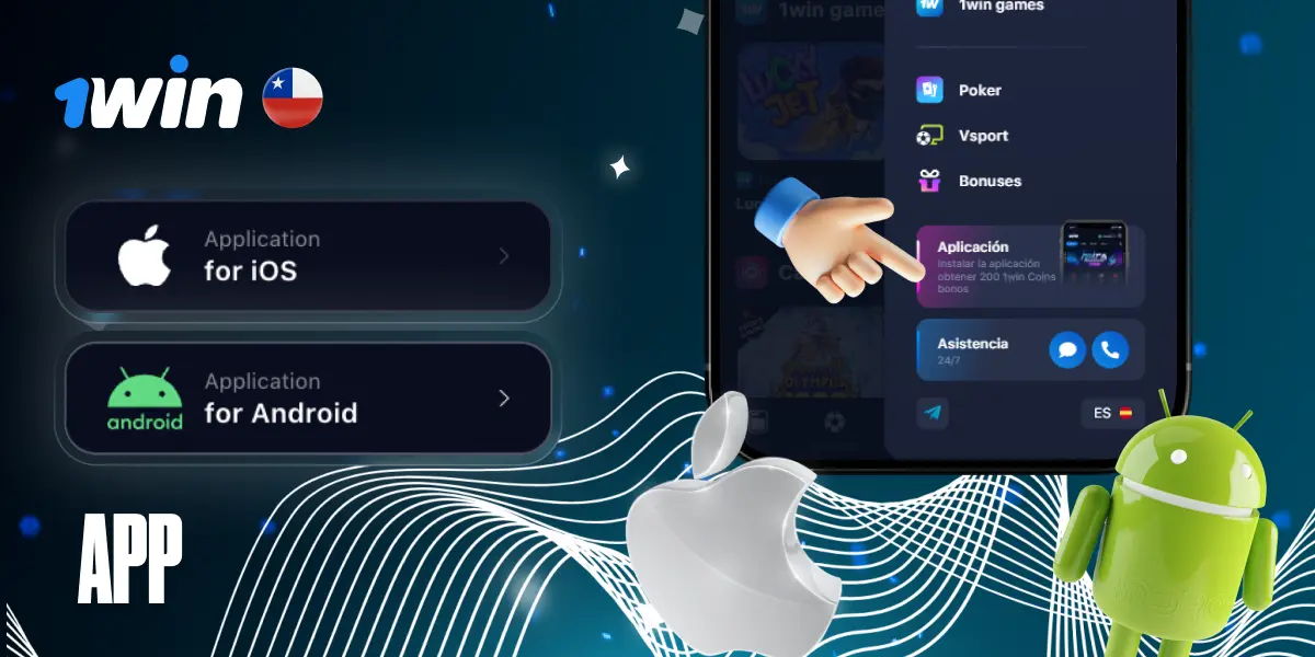 Aplicación móvil de 1win Chile para apuestas y casino